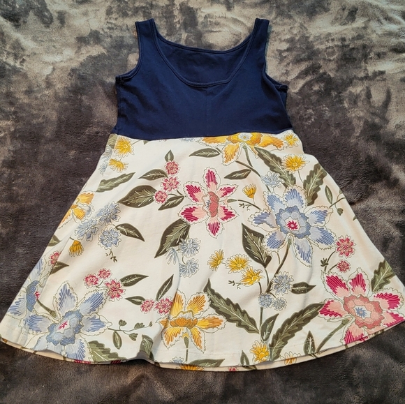 🩷 3/$15 Girls (XS[5]) OLD NAVY Blue & White Casual Sundress w/Floral Print NWOT - Picture 2 of 4